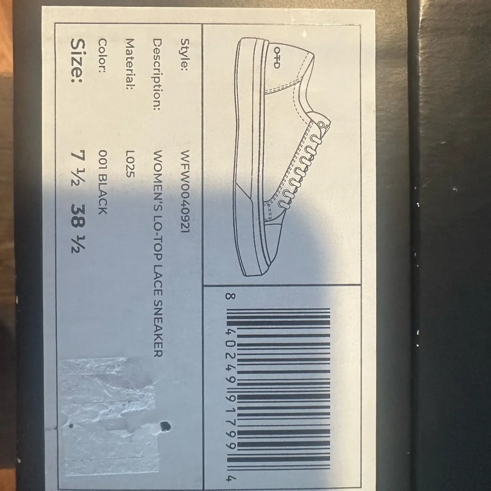 NWT OTD On This Day Black White Leather Platform Sneaker 7.5